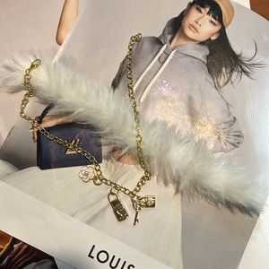 LV charm necklace and bonus keychain